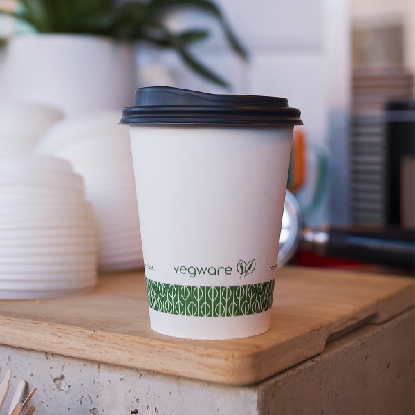 LV-12G Vegware™ 89-series PLA-Lined Compostable 12-ounce Single Wall Hot Paper Cups